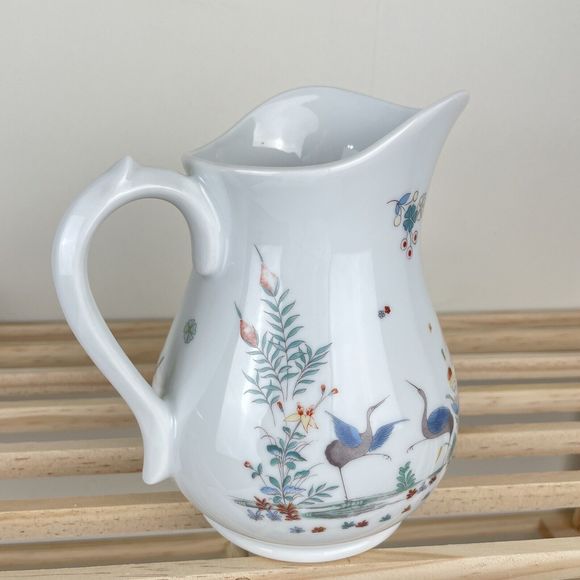 Limoges Porcelaine du Lys Royal Kakiemon Reproduction Pitcher Teacup Saucer Set - Picture 6 of 10